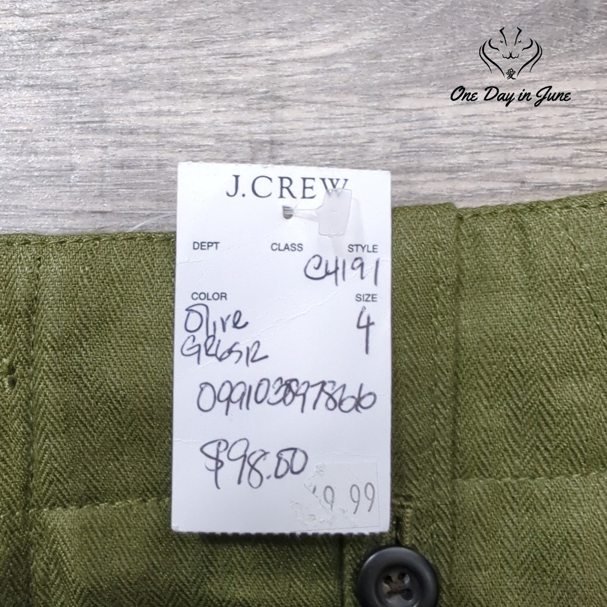 J.Crew Linen Cargo Utility Mini Skirt Olive Green NWT Size 4