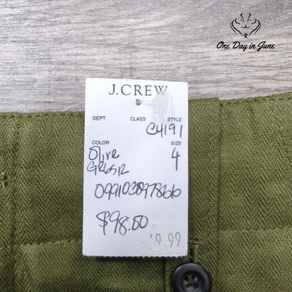 J.Crew Linen Cargo Utility Mini Skirt Olive Green NWT Size 4