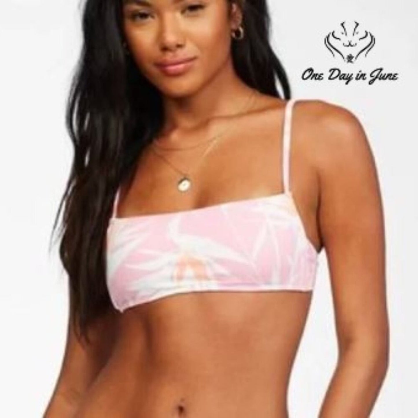 Billabong NWT Another Paradise Bralette Bikini Top Pink Floral $55.95 Size M
