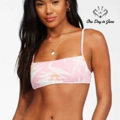 Billabong NWT Another Paradise Bralette Bikini Top Pink Floral $55.95 Size M