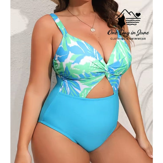 Cupshe Plus Size Twist Front Keyhole One Piece Swimsuit Size 3X