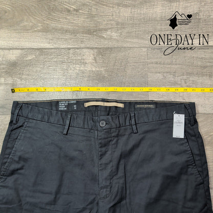 Banana Republic Lived-In Chino Slim Fit Pants Men's Black NWT Size 40X32