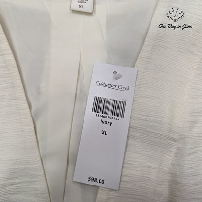 Coldwater Creek Buttonless Long Sleeve Blazer Size XL