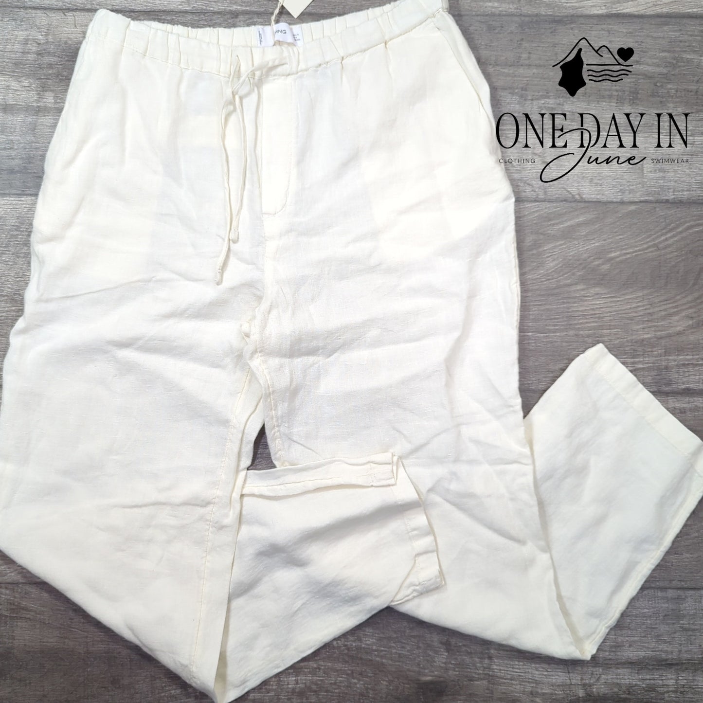 MNG Linen Drawstring Pants Size M