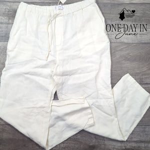 MNG Linen Drawstring Pants Size M