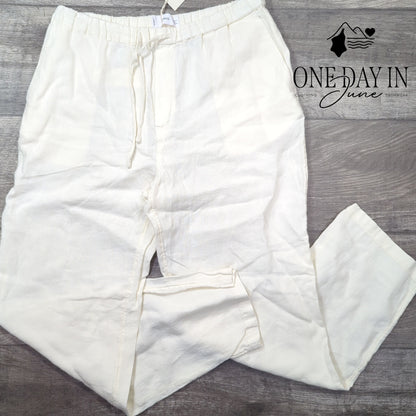MNG Linen Drawstring Pants Size M