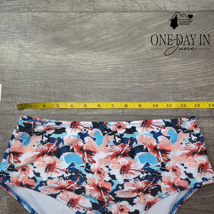 Beachsissi V Neck Tummy Control Cross Back Tankini Swimsuit Floral NWT Size S