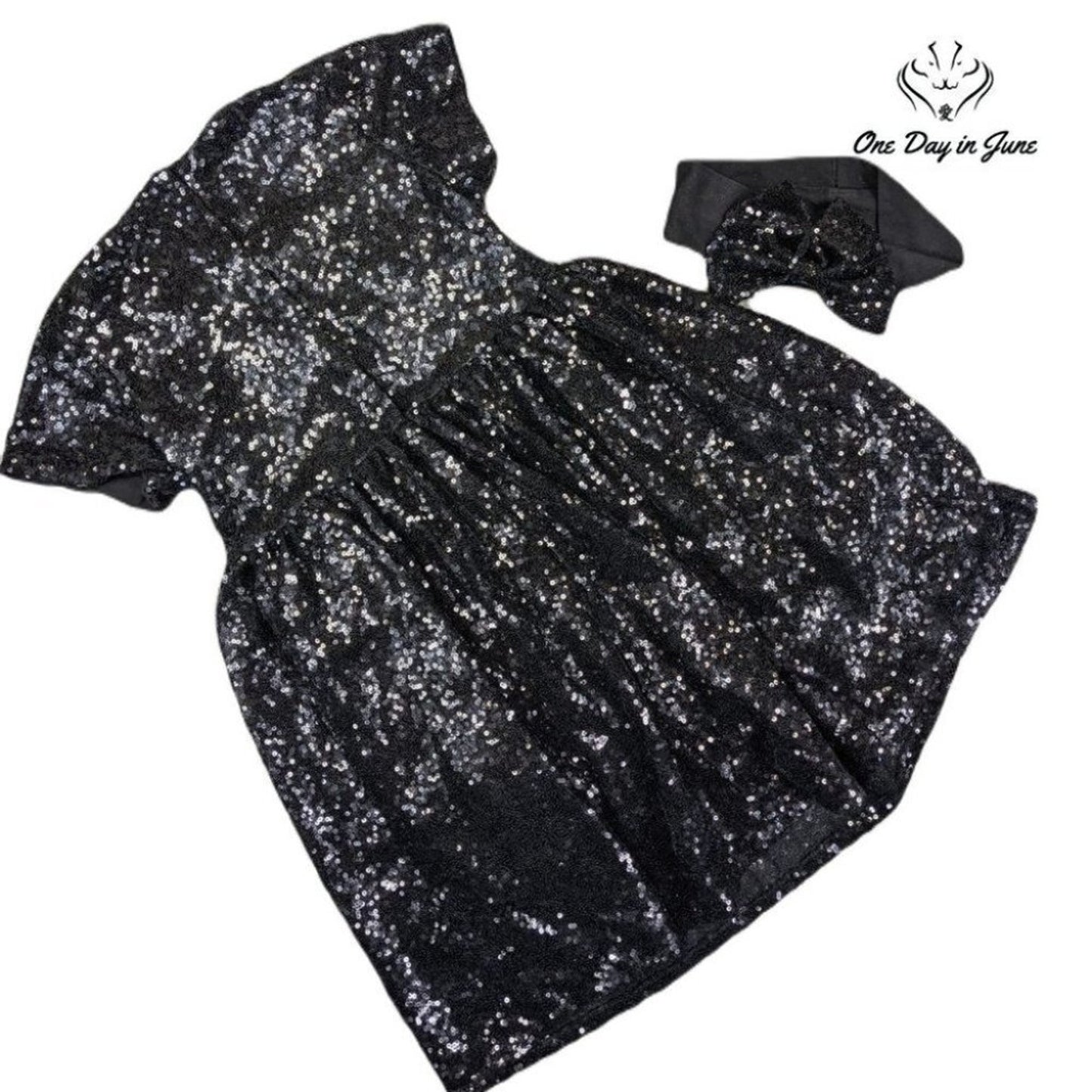 Cilucu Girls Sequin Dress with Headband Size XL