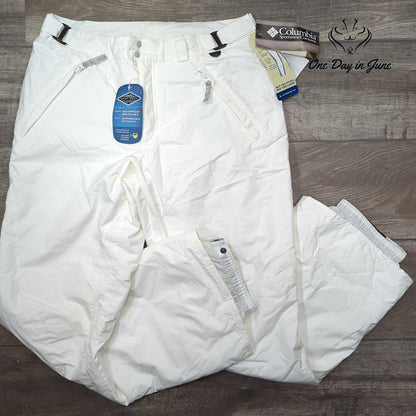 Columbia Powder Twist Ski Snow Pants White Omni-Tech Waterproof NWT Size L