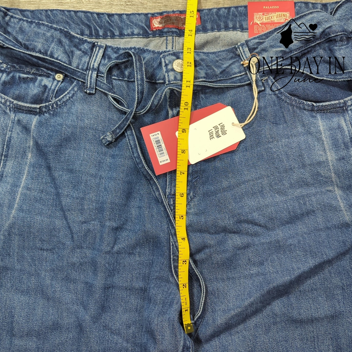 Lucky Brand Palazo Liquid Denim Wide Leg Jeans Size 14