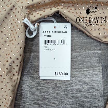 Good American Bejeweled Full Zip Long Sleeve Top Size S