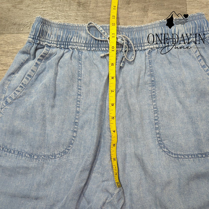 Splendid Drawstring Denim Pants Light Wash Lyocell NWT Size S