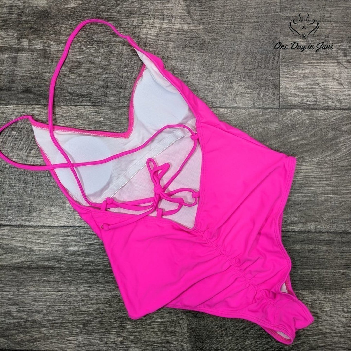 Sweatyrocks Ruched Back One Piece Swimsuit Size M