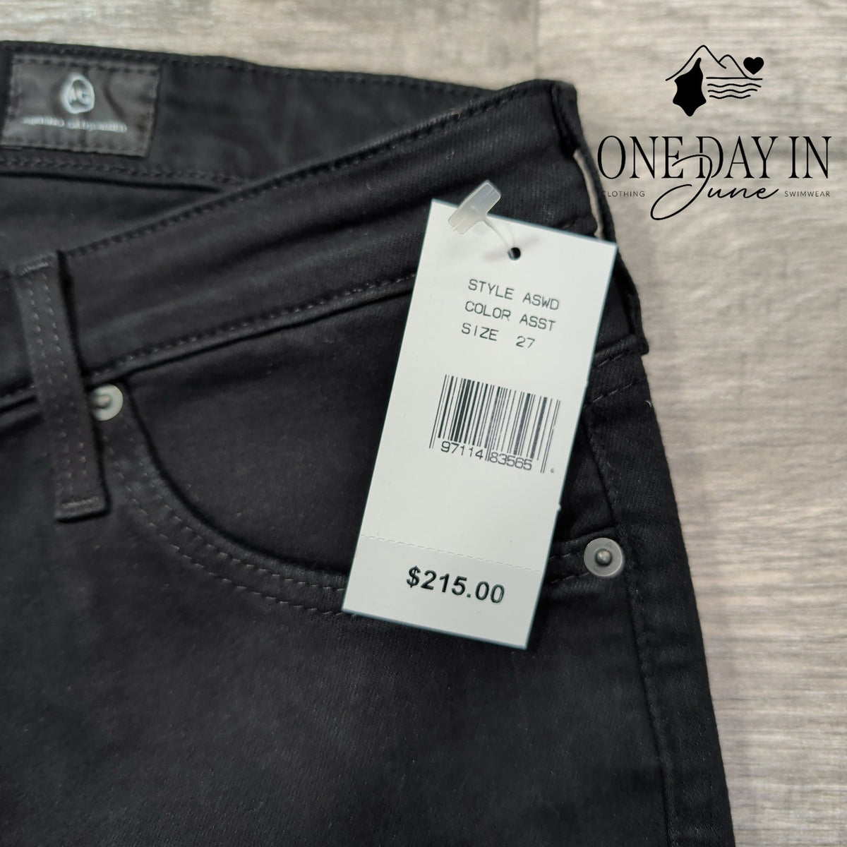 AG Adriano Goldschmied The Prima Cigarette Leg Jeans Black NWT Size 4 (27)