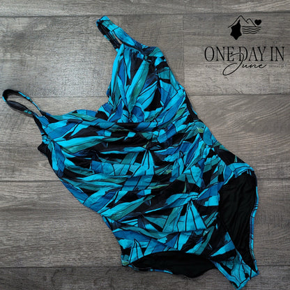Aqua Regina Tropical One Piece Swimsuit Size XL