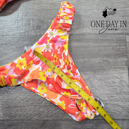 Shenhe Floral Ring Bandeau Bikini Swimsuit Size XS