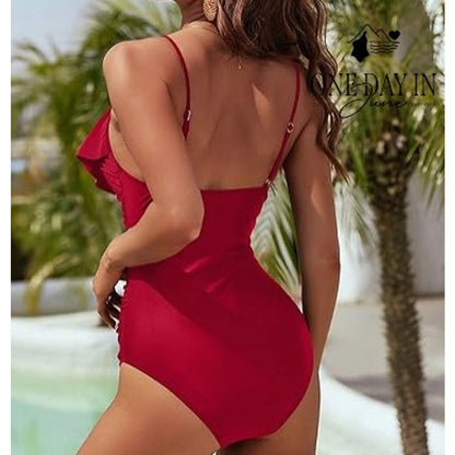 Blooming Jelly Tummy Control Flounce One Piece Swimsuit Size L