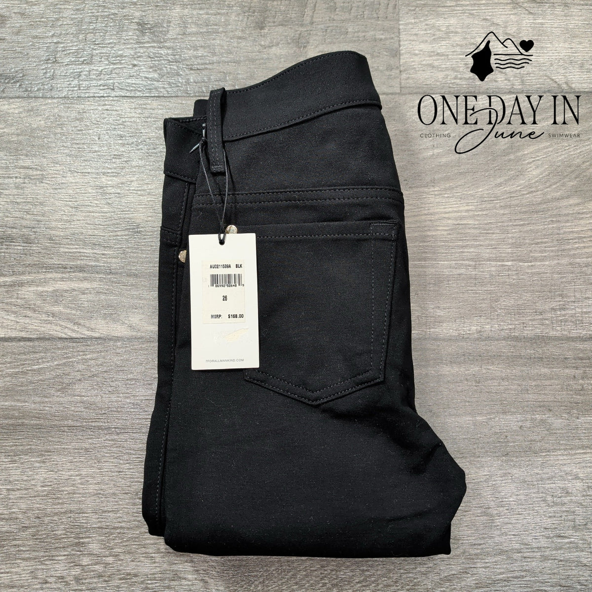 7 For All Mankind Jegging Jeans Black Skinny Stretch Denim NWT Size 2 (26)