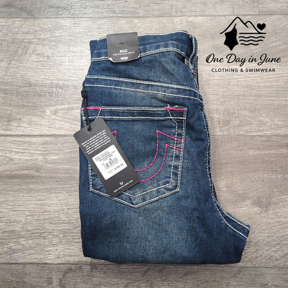 True Religion Halle High Rise Super Skinny Jeans Dark Boreal NWT Size 26 (2)