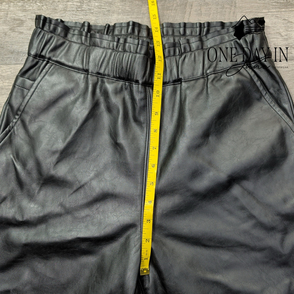 Joe's Jeans High Rise Faux Leather Paperbag Pants Black NWT Size M