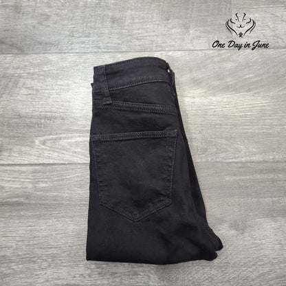 Lovers And Friends Distressed Skinny Jeans Black Ripped Knee NWT Size 23 (00)