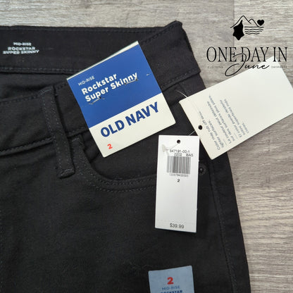 Old Navy Mid Rise Rockstar Super Skinny Jeans Size 2