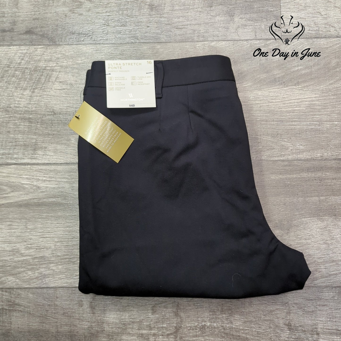 Worthington Ultra Straight Ponte Trouser Pants Size 16