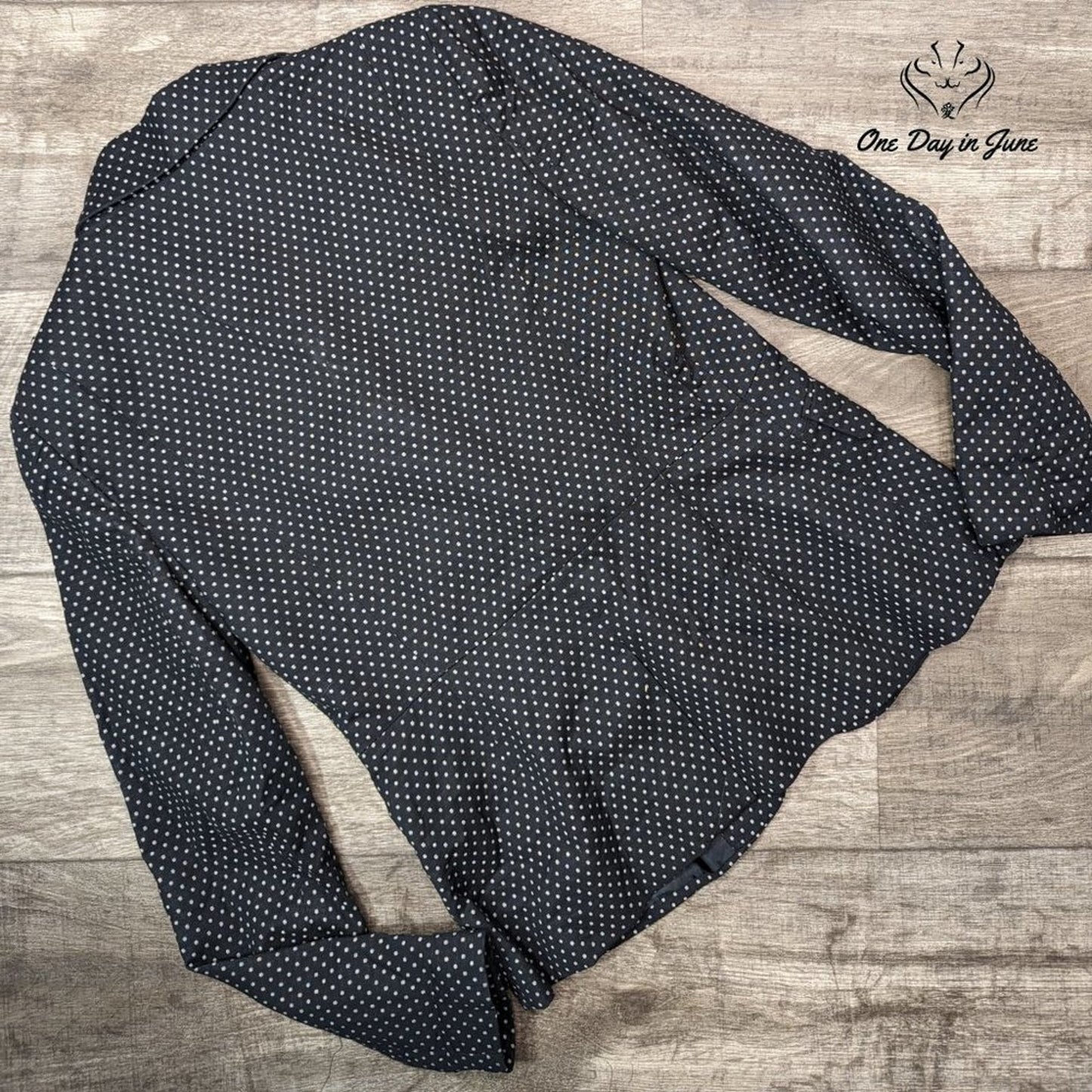 New York & Company One Button Polk-a-dot Blazer Size 6