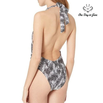 Vicious Young Babes V-Neck One Piece Swimsuit Size S