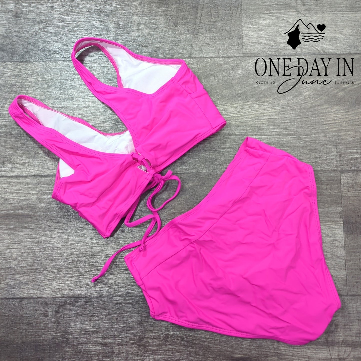 Aleumdr Twist Front Lace Up Back Bikini Swimsuit Size S