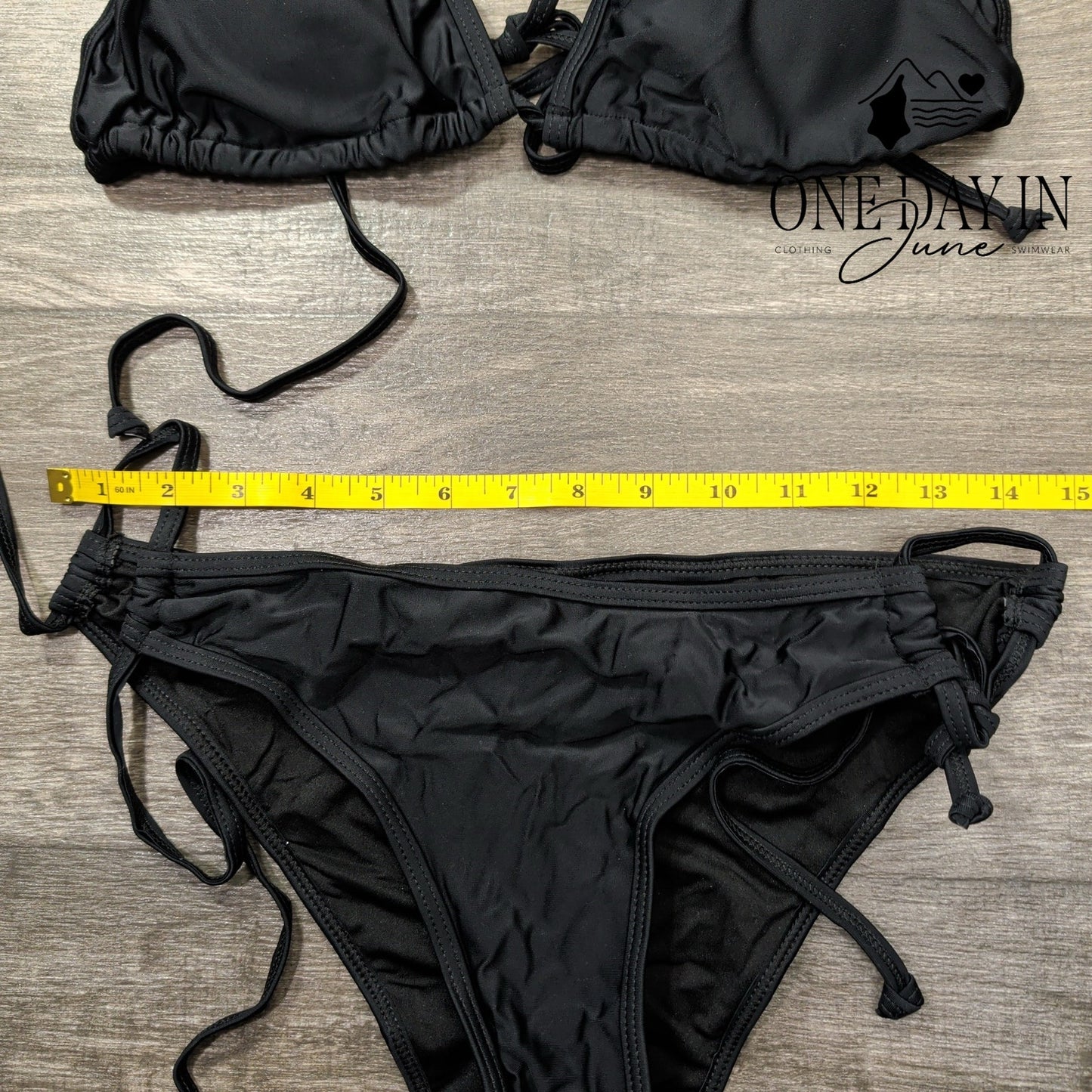 Charmleaks Tie Side Halter Ruched Bottom Bikini Swimsuit Size S