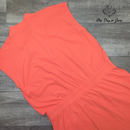 Kinona Coral Pink Short Sleeve Quarter Zip Golf Mini Dress Size XXL