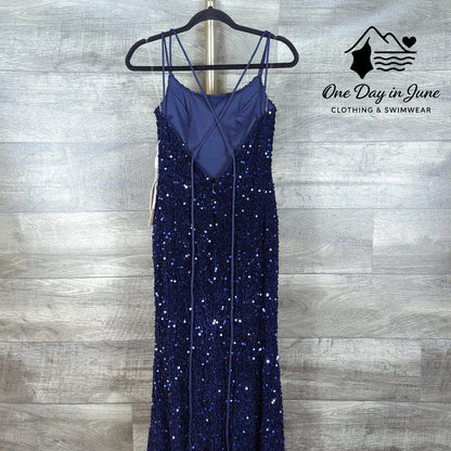 Stacees Spaghetti Strap Sequin Maxi Dress Size 2