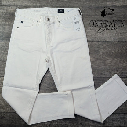 AG Adriano Goldschmied Prima Roll Up Cigarette Jeans White NWT Size 4 (27)