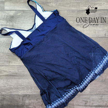 Charmo Mesh Overlay One Piece Swimsuit Size XXL