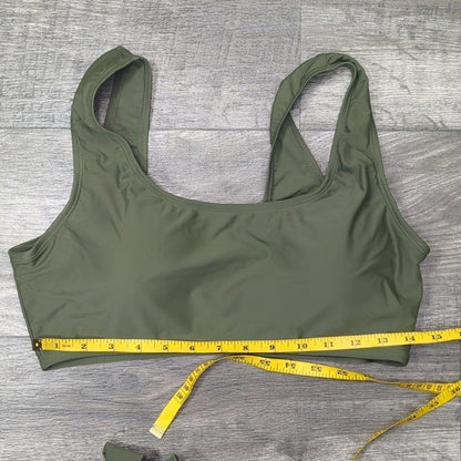 Aleumdr Crop Top Bottom Knot Bikini Swimsuit Size XL