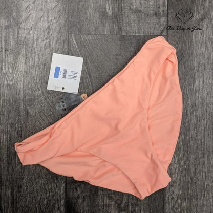 Cyn Luca NWT Reversible Scoop Bikini Bottom Coral Orange Swim Size XL