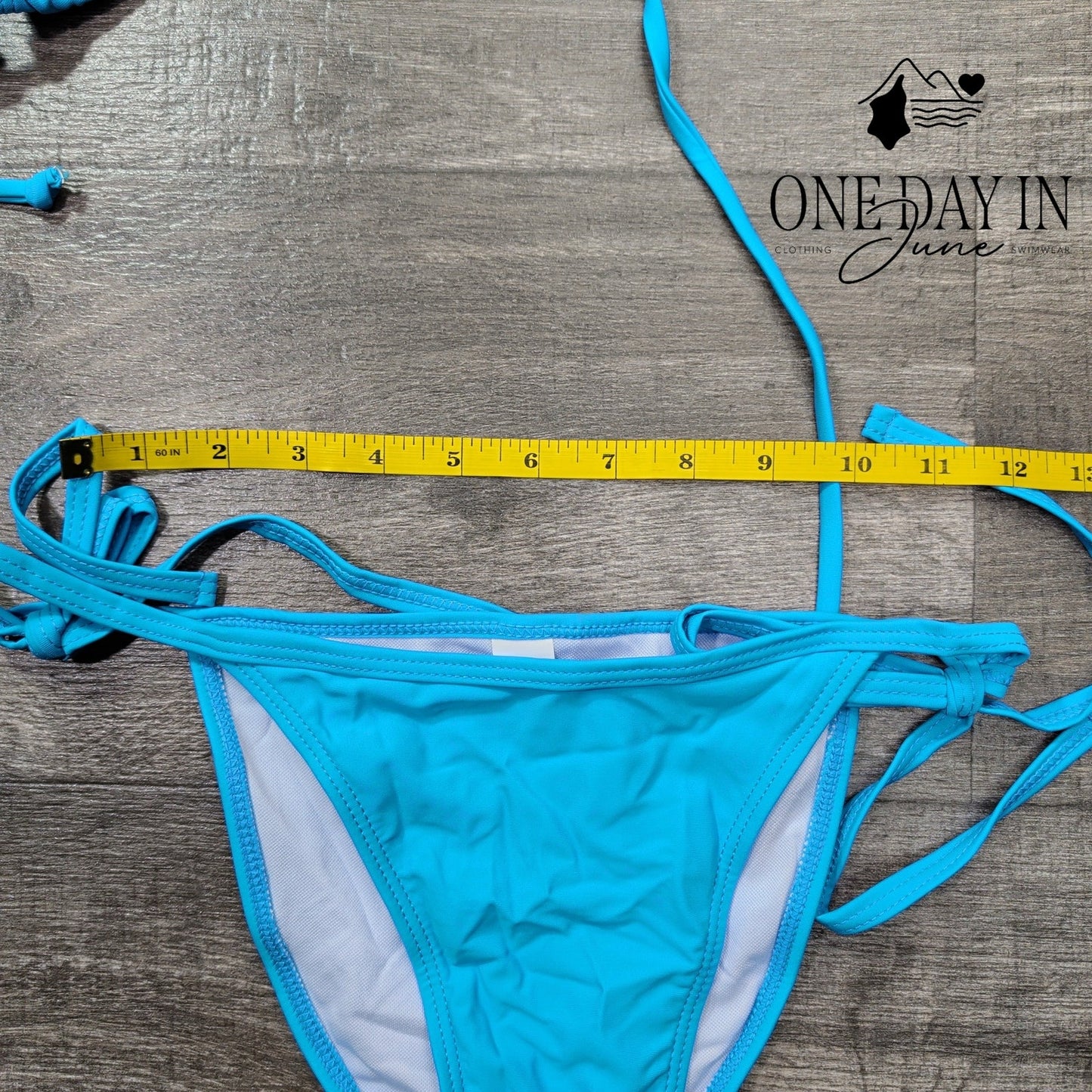 Atengnes Adjustable Triangle Tie Side Bikini Swimsuit Size S