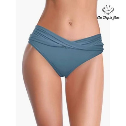 Shekini Women's Twist Front Cheeky Bikini Bottom Swimsuit Size S