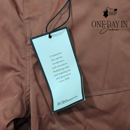 BCBGeneration Parachute Jogger Pants Brown Cargo Utility NWT Size XS