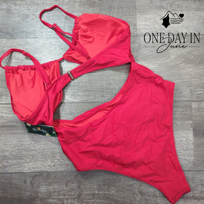 Blooming Jelly Cutout One Piece Swimsuit Size XL