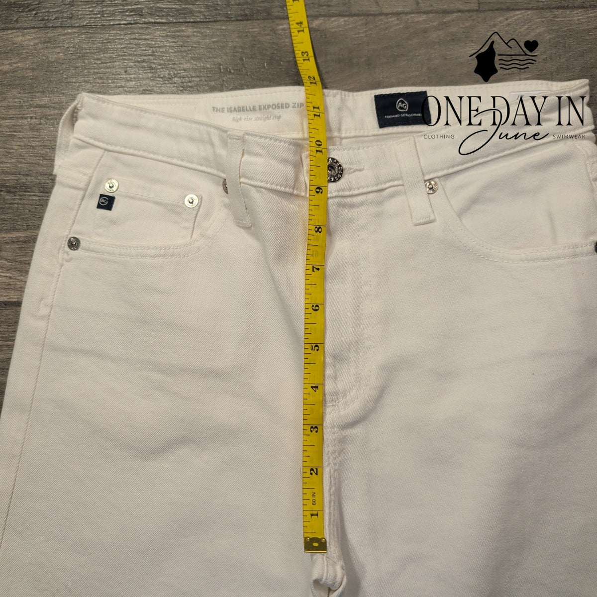 AG Adriano Goldschmied Isabelle Exposed Zip White Straight Crop Jeans NWT Size 4