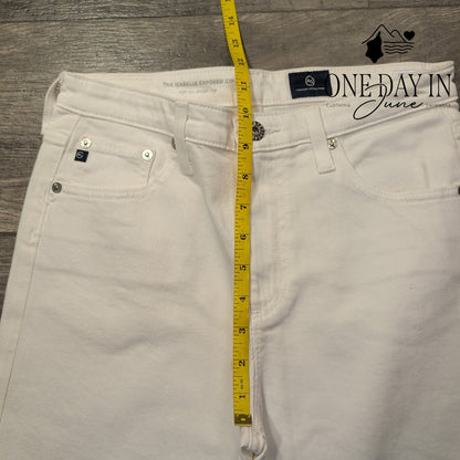 AG Adriano Goldschmied Isabelle Exposed Zip White Straight Crop Jeans NWT Size 4