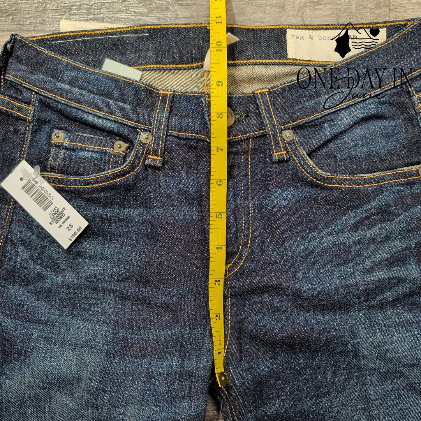 Rag & Bone Crop Straight Leg Jeans Dark Wash Denim NWT $198 Size 0 (25)