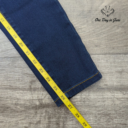 Tahari Kelly Mid Rise Skinny Jeans Dark Wash Blue Rayon Denim NWT Size 8
