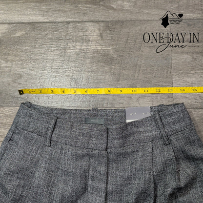 Worthington High Rise Wide Leg Faux Linen Trouser Pants Black NWT Size 6