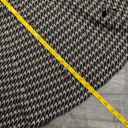 Max Studio Houndstooth Knit Flare Skirt Black Tan High Waist NWT $98 Size S