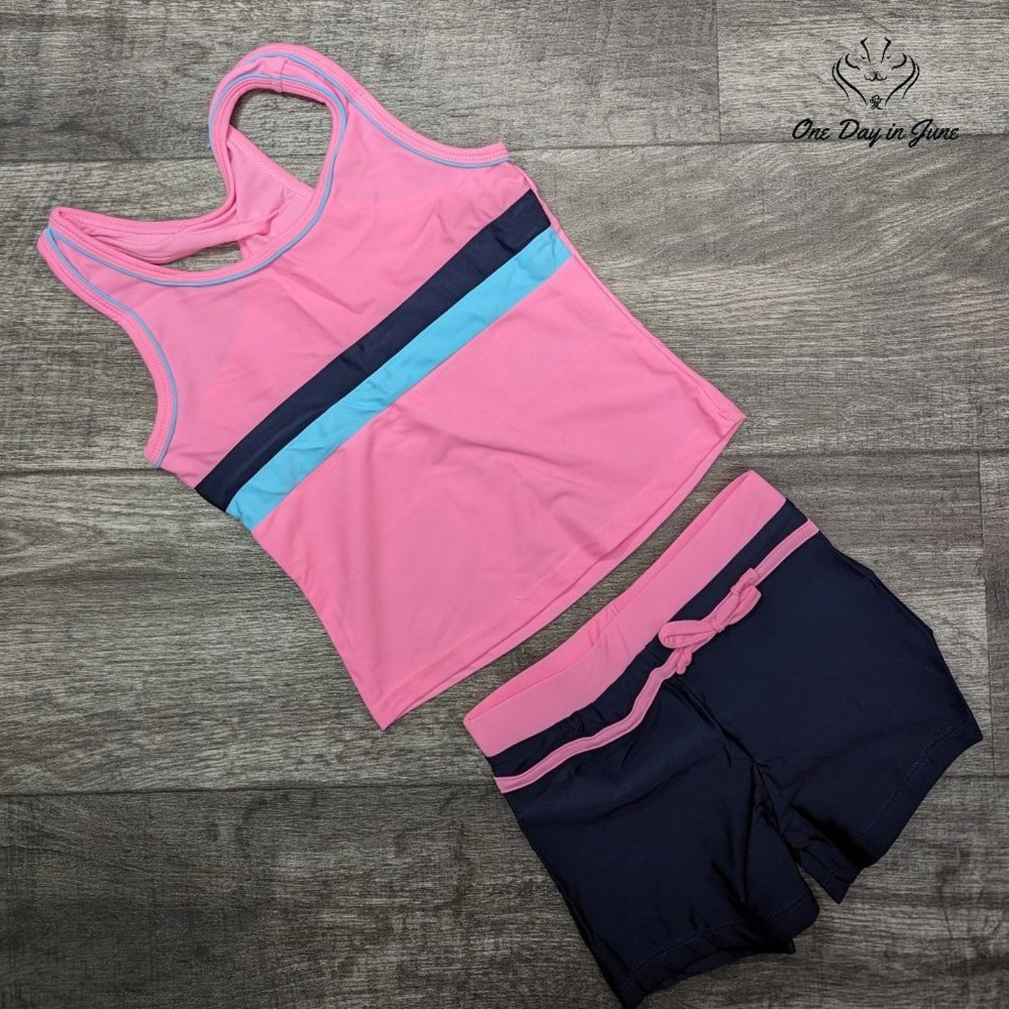 Proallo Girls Tankini Boy Short Swimsuit Size L