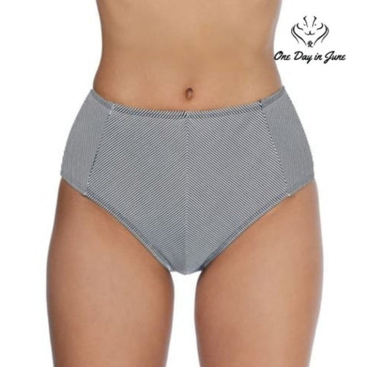 Ambrielle Textured High Waist Bikini Bottom Size M