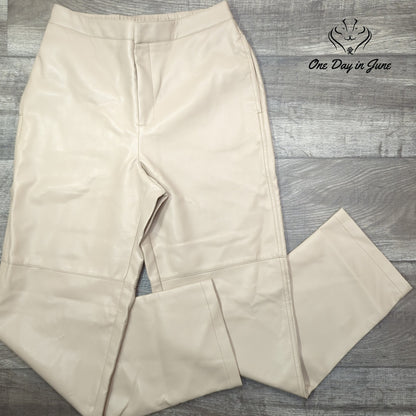 WAYF Faux Leather Wide Leg Pants Size M